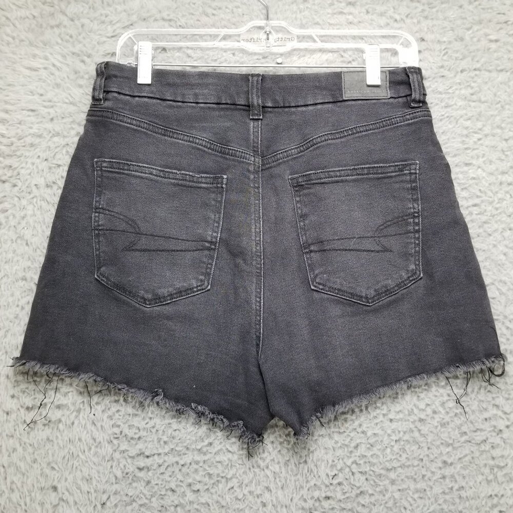 American Eagle Outfitters Shorts Womens 6 Black Stretch Denim Cut Off Jorts - Picture 8 of 13